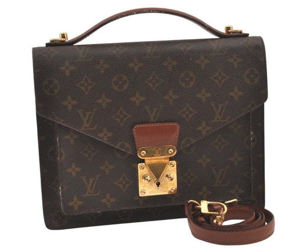 Authentic Louis Vuitton Monogram Monceau 2Way Shoulder Hand Bag M51185 LV 9554J