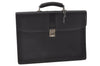 Authentic BURBERRY Vintage Leather Briefcase Business Bag Black 9555I