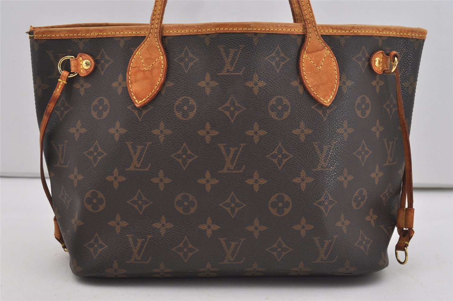 Authentic Louis Vuitton Monogram Neverfull PM Shoulder Tote Bag M40155 LV 9556I