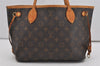 Authentic Louis Vuitton Monogram Neverfull PM Shoulder Tote Bag M40155 LV 9556I