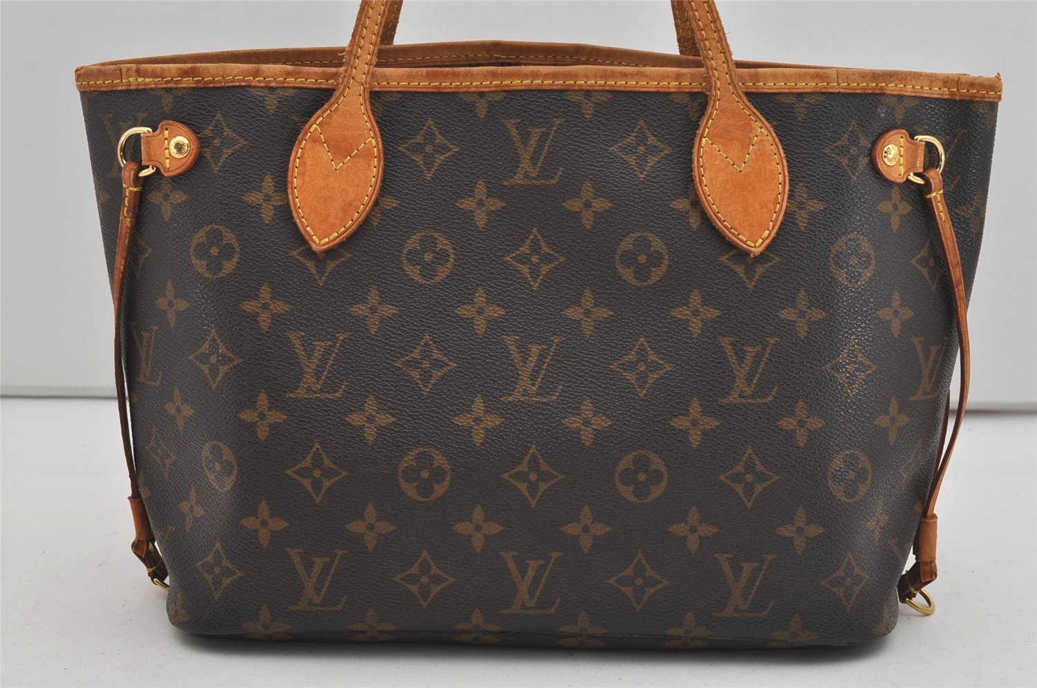 Authentic Louis Vuitton Monogram Neverfull PM Shoulder Tote Bag M40155 LV 9556I