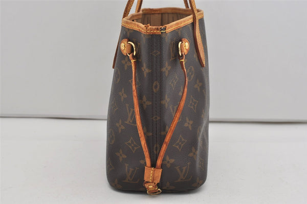 Authentic Louis Vuitton Monogram Neverfull PM Shoulder Tote Bag M40155 LV 9556I