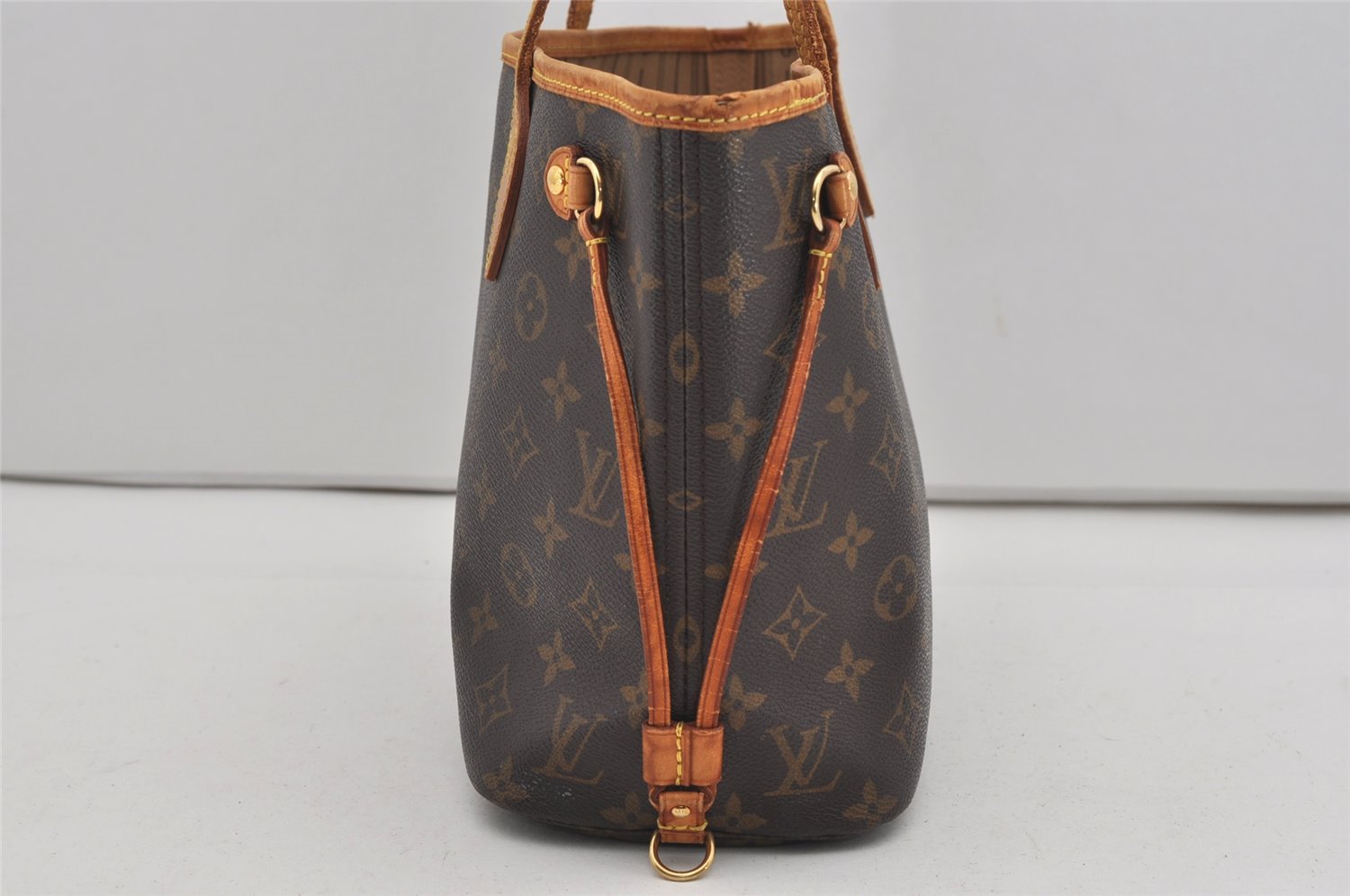 Authentic Louis Vuitton Monogram Neverfull PM Shoulder Tote Bag M40155 LV 9556I