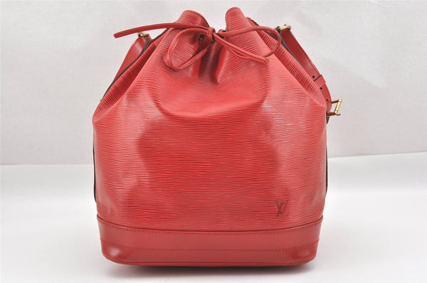 Authentic Louis Vuitton Epi Noe Shoulder Drawstring Bag Red M44007 LV 9558I