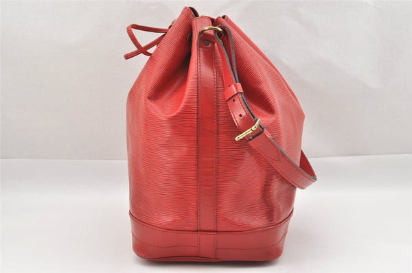 Authentic Louis Vuitton Epi Noe Shoulder Drawstring Bag Red M44007 LV 9558I