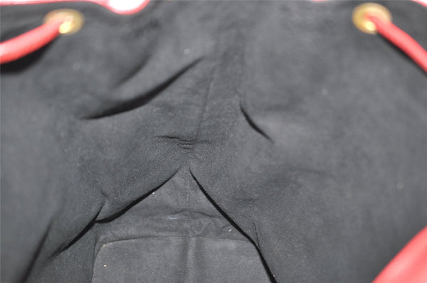 Authentic Louis Vuitton Epi Noe Shoulder Drawstring Bag Red M44007 LV 9558I