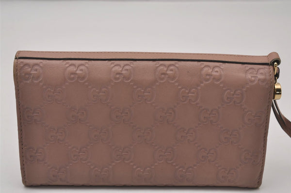 Authentic GUCCI Guccissima GG Leather Long Wallet Purse 323396 Pink 9562I