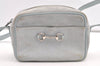 Authentic GUCCI Horsebit Shoulder Cross Bag Suede Leather Light Blue Junk 9562J