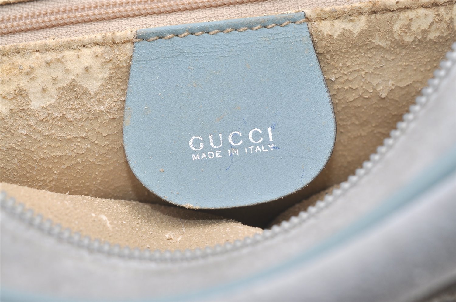 Authentic GUCCI Horsebit Shoulder Cross Bag Suede Leather Light Blue Junk 9562J