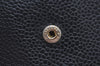 Authentic CHANEL Caviar Skin Vintage CoCo Mark Trifold Wallet Purse Black 9565I