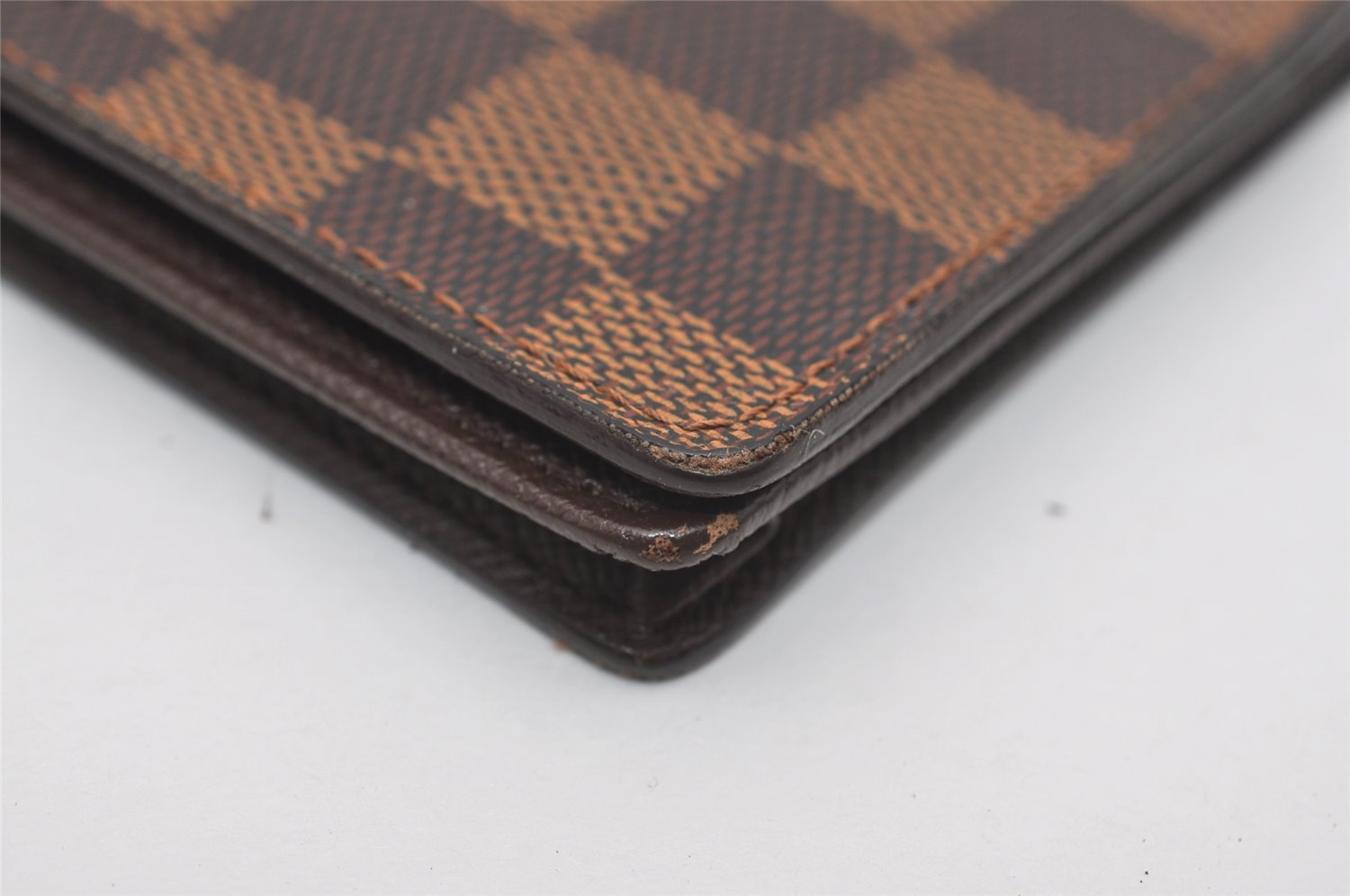 Authentic Louis Vuitton Damier Porte Cartes Credit Yen Wallet N60825 LV 9566I