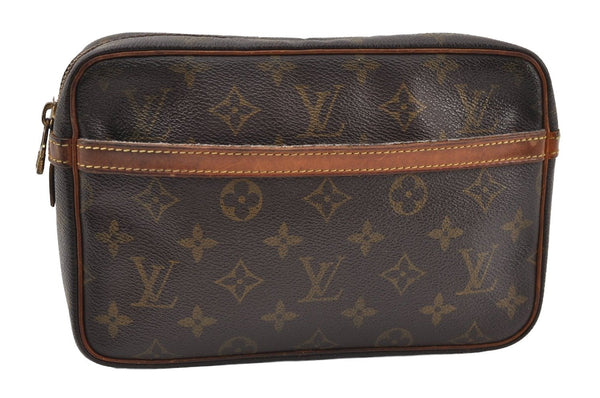 Authentic Louis Vuitton Monogram Compiegne 23 Clutch Hand Bag M51847 LV 9568I