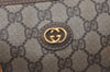 Authentic GUCCI Vintage Hand Boston Bag GG PVC Leather Brown 9568J