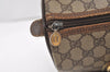 Authentic GUCCI Vintage Hand Boston Bag GG PVC Leather Brown 9568J