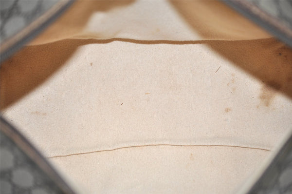 Authentic GUCCI Vintage Hand Boston Bag GG PVC Leather Brown 9568J