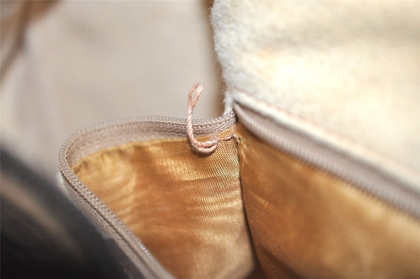 Authentic GUCCI Vintage Hand Boston Bag GG PVC Leather Brown 9568J