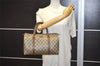 Authentic GUCCI Vintage Hand Boston Bag GG PVC Leather Brown 9568J