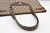 Authentic GUCCI Web Sherry Line Shoulder Tote Bag GG PVC Leather Brown 9569J