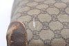 Authentic GUCCI Web Sherry Line Shoulder Tote Bag GG PVC Leather Brown 9570J