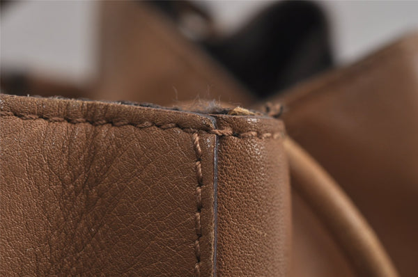 Authentic GUCCI Vintage Shoulder Hand Bag Purse Leather 0013748 Brown 9571J