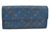 Authentic BOTTEGA VENETA Intrecciato Leather Long Wallet Purse Blue 9572J