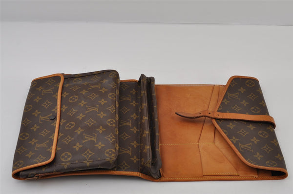 Louis Vuitton Monogram Portable Serviette Desktop Organizer Shoulder Bag 9573I