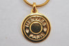 Authentic HERMES Bijouterie Fantaisie Sellier Coin Pendant Necklace Gold 9573J