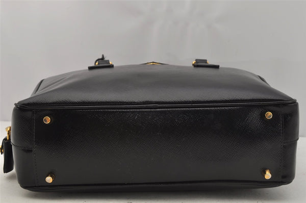 Authentic PRADA SAFFIANO VERNIC Enamel 2Way Shoulder Hand Bag BL0095 Black 9575I