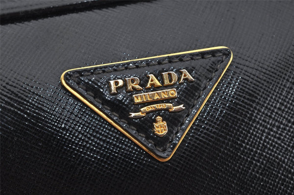 Authentic PRADA SAFFIANO VERNIC Enamel 2Way Shoulder Hand Bag BL0095 Black 9575I