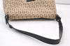 Authentic FENDI Zucchino Mamma Baguette Shoulder Bag Canvas Leather Beige 9575J