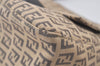 Authentic FENDI Zucchino Mamma Baguette Shoulder Bag Canvas Leather Beige 9575J