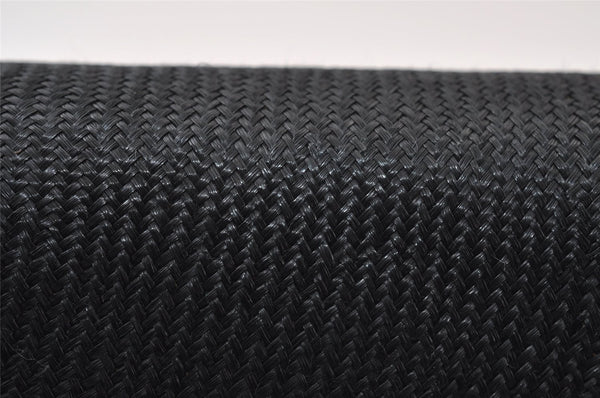 Authentic GUCCI Chain Shoulder Cross Bag Purse Straw Enamel Black 9577I