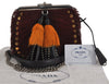 Auth PRADA Cavallino City Unborn Calf Leather Shoulder Bag 1BH074 Bordeaux 9577J