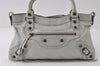 Authentic BALENCIAGA Classic The First 2Way Hand Bag Leather 103208 White 9578I