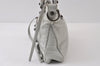 Authentic BALENCIAGA Classic The First 2Way Hand Bag Leather 103208 White 9578I