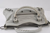 Authentic BALENCIAGA Classic The First 2Way Hand Bag Leather 103208 White 9578I