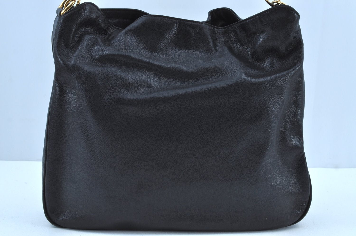 Authentic GUCCI Vintage Bamboo 2Way Shoulder Tote Bag Leather Black Junk 9580H