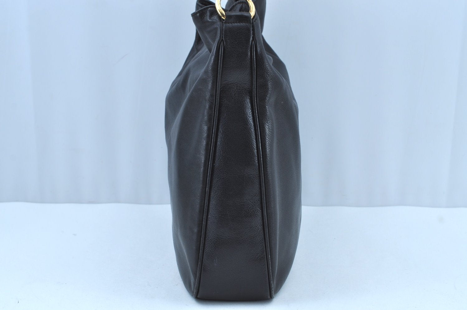 Authentic GUCCI Vintage Bamboo 2Way Shoulder Tote Bag Leather Black Junk 9580H