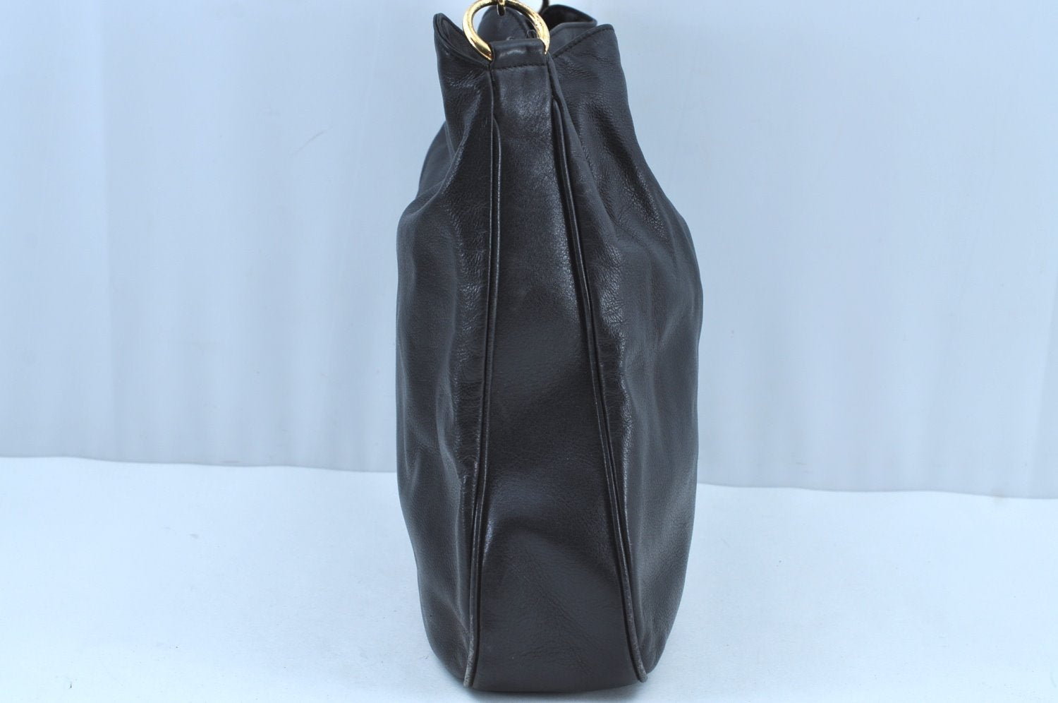 Authentic GUCCI Vintage Bamboo 2Way Shoulder Tote Bag Leather Black Junk 9580H