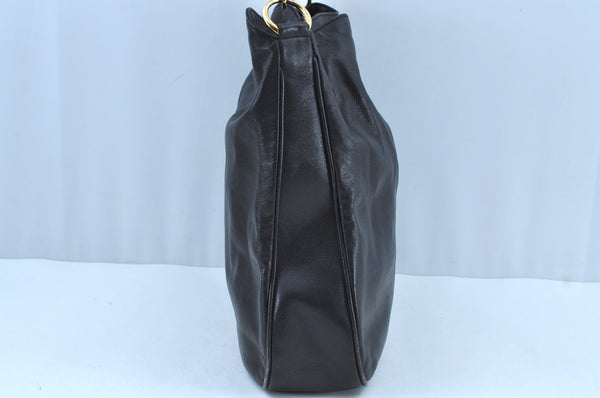 Authentic GUCCI Vintage Bamboo 2Way Shoulder Tote Bag Leather Black Junk 9580H