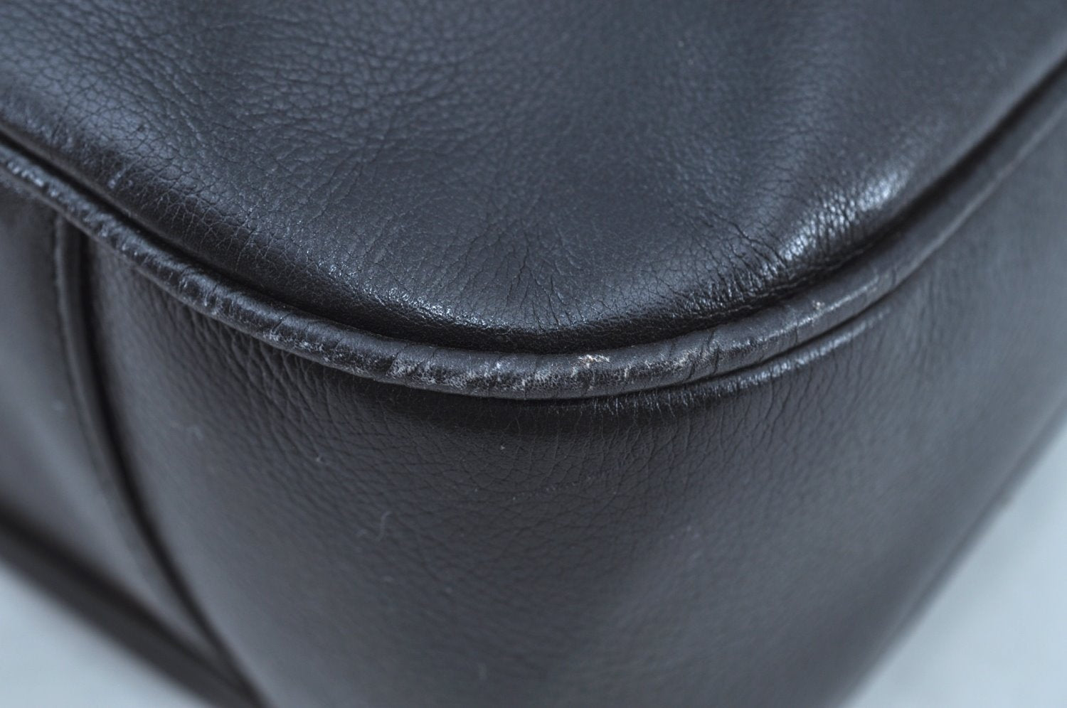 Authentic GUCCI Vintage Bamboo 2Way Shoulder Tote Bag Leather Black Junk 9580H