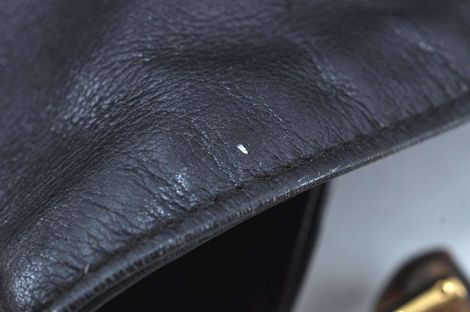 Authentic GUCCI Vintage Bamboo 2Way Shoulder Tote Bag Leather Black Junk 9580H