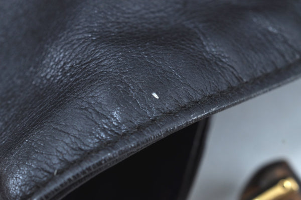 Authentic GUCCI Vintage Bamboo 2Way Shoulder Tote Bag Leather Black Junk 9580H