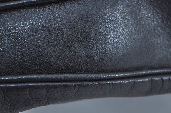 Authentic GUCCI Vintage Bamboo 2Way Shoulder Tote Bag Leather Black Junk 9580H