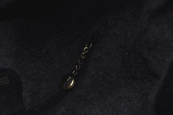 Authentic GUCCI Vintage Bamboo 2Way Shoulder Tote Bag Leather Black Junk 9580H