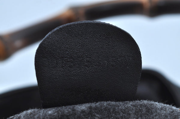 Authentic GUCCI Vintage Bamboo 2Way Shoulder Tote Bag Leather Black Junk 9580H