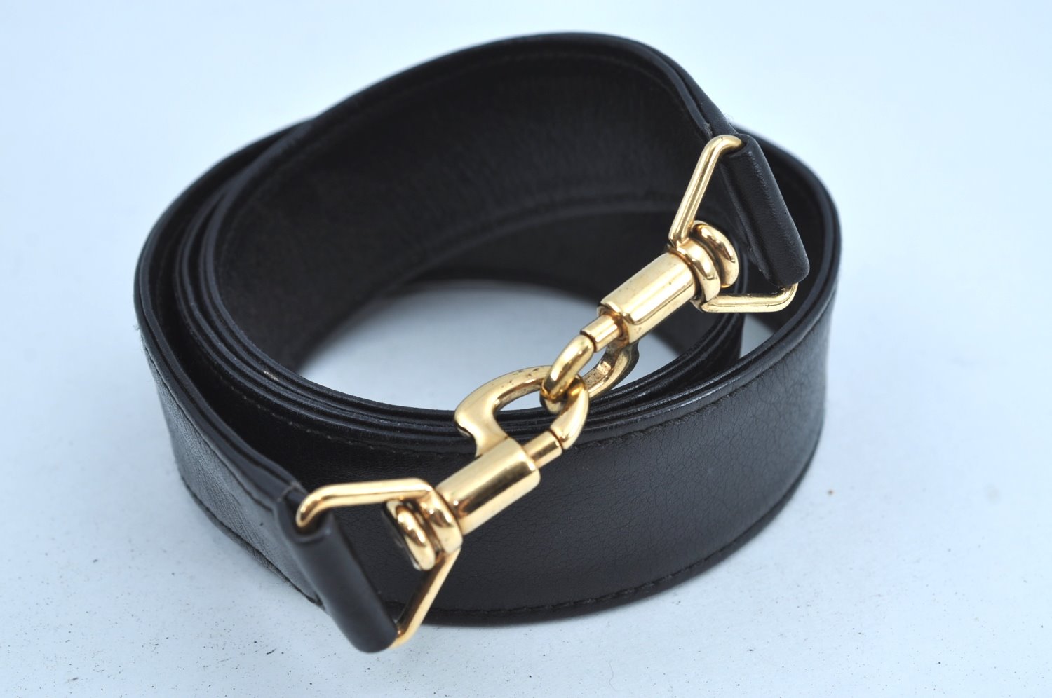 Authentic GUCCI Vintage Bamboo 2Way Shoulder Tote Bag Leather Black Junk 9580H