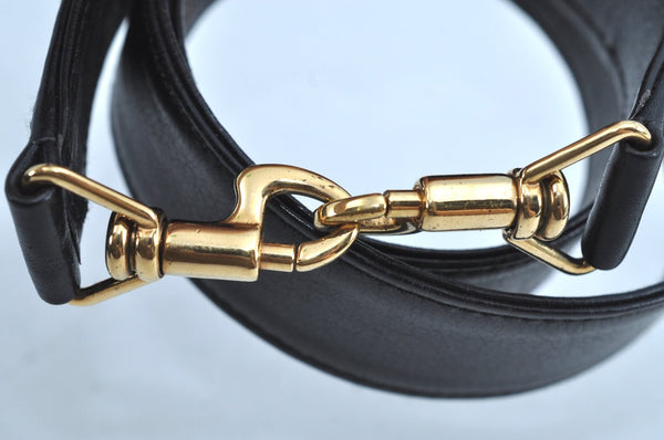 Authentic GUCCI Vintage Bamboo 2Way Shoulder Tote Bag Leather Black Junk 9580H