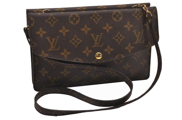 Auth Louis Vuitton Monogram Pochette Double Rabat Shoulder Bag M51815 LV 9581I