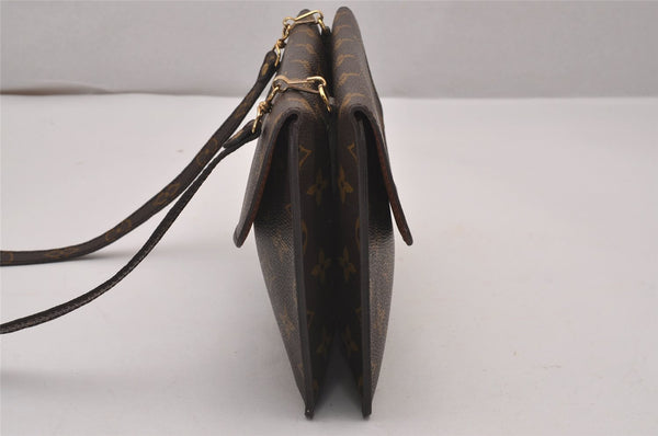 Auth Louis Vuitton Monogram Pochette Double Rabat Shoulder Bag M51815 LV 9581I